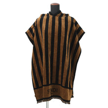 Load image into Gallery viewer, FENDI Pecan Stripe Poncho Brown/BlackFXX996 Cotton100%