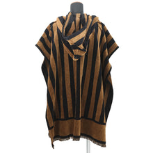 Load image into Gallery viewer, FENDI Pecan Stripe Poncho Brown/BlackFXX996 Cotton100%