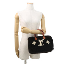 Load image into Gallery viewer, LOUIS VUITTON Speedy Bandouliere Noir/WhiteM11797 Monogram Shearling Size 30