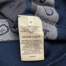 Load image into Gallery viewer, HERMES Cardigan HARNAIS DE COUR Size 40 Gray/Navy Cashmere50% Silk50%