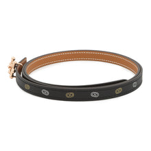 Load image into Gallery viewer, HERMES Gallopin Buckle Sur Mer Belt Black/Gold/Multicolor Swift Leather Epsom Size 90