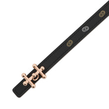 Load image into Gallery viewer, HERMES Gallopin Buckle Sur Mer Belt Black/Gold/Multicolor Swift Leather Epsom Size 90