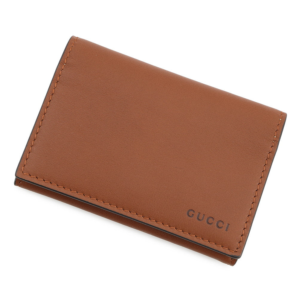 GUCCI GG Emblem GG Fabric Card Case Brown818956 Leather/GG Supreme