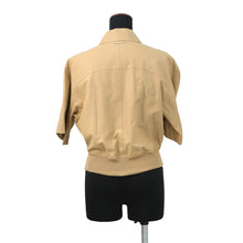 将图像加载到图库查看器中,HERMES Leather Jacket Size 36 Beige Leather Cotton