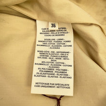 将图像加载到图库查看器中,HERMES Leather Jacket Size 36 Beige Leather Cotton