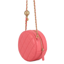 Load image into Gallery viewer, CHANEL Round Cocoball ChainShoulder Bag Pink Lambskin