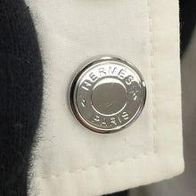 Load image into Gallery viewer, HERMES Cliquetis Bomber Jacket Size 38 Ivory Cotton100% Leather Nylon
