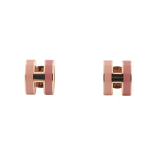 Load image into Gallery viewer, HERMES Pop Ash Rocabar Earrings Beauty Size Mini Pink Lacquer Gold Plated
