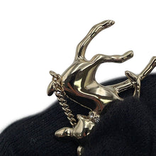Load image into Gallery viewer, CHANEL Bambi motif long necklace Gold Metal Faux Pearl Rhinestone