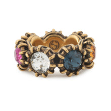 Load image into Gallery viewer, GUCCI cat head ring Size 13 Gold Metal Rhinestone