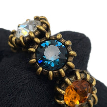 Load image into Gallery viewer, GUCCI cat head ring Size 13 Gold Metal Rhinestone