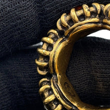 Load image into Gallery viewer, GUCCI cat head ring Size 13 Gold Metal Rhinestone