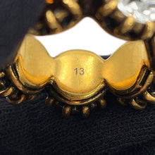 Load image into Gallery viewer, GUCCI cat head ring Size 13 Gold Metal Rhinestone