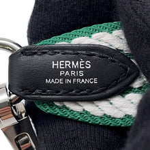 将图像加载到图库查看器中,HERMES Bandouliere Sangle Cortage Long Vert Vertigo/White Toile H Swift Leather Size 1"