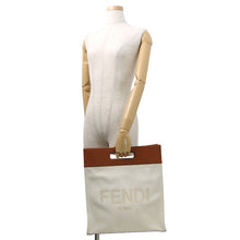 Load image into Gallery viewer, FENDI Shopping bag Brown/White7VA481 Leather Canvas
