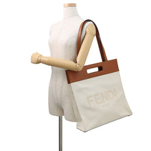 Load image into Gallery viewer, FENDI Shopping bag Brown/White7VA481 Leather Canvas