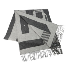 Load image into Gallery viewer, HERMES Scarf《Sangle a Boucle》 Antogracito/Gris Clair Cashmere100%