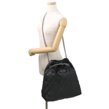 将图像加载到图库查看器中,BALENCIAGA BB Logo Crushed Quilted ChainShoulder Bag Black742941 Crushed Calf Leather Size Medium