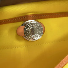 Load image into Gallery viewer, HERMES Herbag Zip Le Tournet Citron/Natural Toile Officier Vache Hunter Leather Size PM
