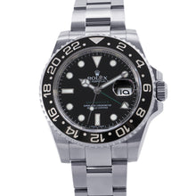 将图像加载到图库查看器中,ROLEX GMT MasterII W40mm Stainless Steel Black Dial116710LN