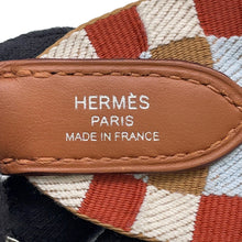 将图像加载到图库查看器中,HERMES Bandouliere Maxi Quadrille Chai/Nata/Blue Plume/Gold Canvas Swift Leather Size 27.6"