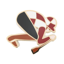 Load image into Gallery viewer, HERMES ScarfRing Jockey Rouge H/Black/White Perma brass