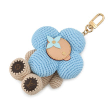 Load image into Gallery viewer, LOUIS VUITTON Bag Charm My Vivienne Crochet Blue/BeigeM02582 Cotton Leather