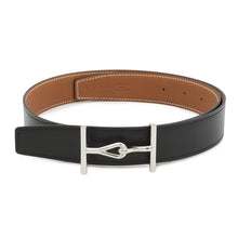 Load image into Gallery viewer, HERMES Jumbo Belt Reversible Belt Size 80 Black/Gold Box Calf Leather Togo Leather