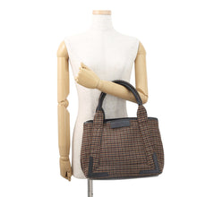 将图像加载到图库查看器中,BALENCIAGA Navy Kabas Brown/Black339933 Wool Leather Size Small