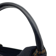 将图像加载到图库查看器中,BALENCIAGA Navy Kabas Brown/Black339933 Wool Leather Size Small