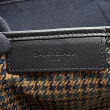 将图像加载到图库查看器中,BALENCIAGA Navy Kabas Brown/Black339933 Wool Leather Size Small