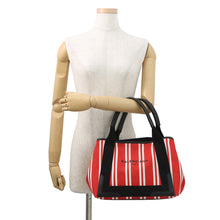 Load image into Gallery viewer, BALENCIAGA Navy Kabas Red339933 Canvas Leather Size Small