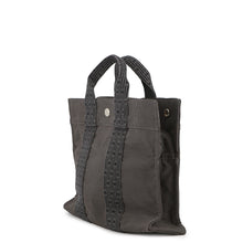 将图像加载到图库查看器中,HERMES Her Line Tote Bag Gray Canvas Size PM