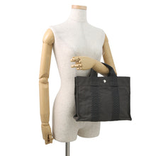 将图像加载到图库查看器中,HERMES Her Line Tote Bag Gray Canvas Size PM