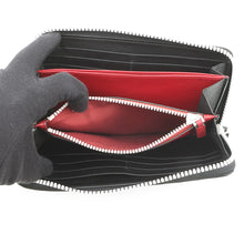Load image into Gallery viewer, Valentino Garavani Lock Studded Round Zip Long Wallet Black Leather