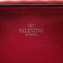 将图像加载到图库查看器中,Valentino Garavani Lock Studded Round Zip Long Wallet Black Leather