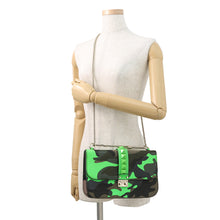 Load image into Gallery viewer, Valentino Garavani Glam Rock Camouflage Chainshoulder Bag Neon Green/Khaki Canvas Leather