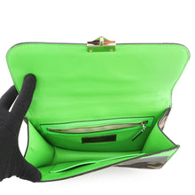 Load image into Gallery viewer, Valentino Garavani Glam Rock Camouflage Chainshoulder Bag Neon Green/Khaki Canvas Leather