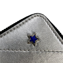 Load image into Gallery viewer, JIMMY CHOO LAWRENCE Star Studded Round Zip Bi-Fold Wallet SilverLAWRENCEAHQ Leather