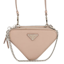 Load image into Gallery viewer, PRADA Saffiano Leather Triangle 2-Way Shoulder Bag Jasmin Flower1NR015 Leather
