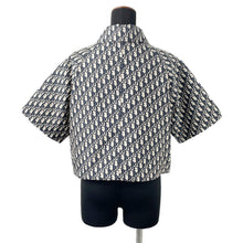 将图像加载到图库查看器中,Dior Oblique Technical Taffeta Jacquard Short Sleeve Anorak Size 36 Blue/Ecru517C52A2970_X5803 Polyester100%