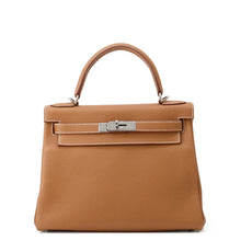 将图像加载到图库查看器中,HERMES Kelly Retourne Gold Togo Leather Size 28