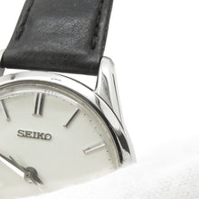Load image into Gallery viewer, SEIKO Diamond shock W35.7mm Stainless Steel Leather Silver Dial4S24-0070
