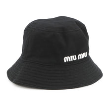 Load image into Gallery viewer, MIUMIU logo bucket hat Size S Black5HC196 Cotton100%
