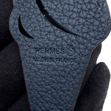 Load image into Gallery viewer, HERMES Petit H Bag Charm Soft Cream Gris Mouette/Blue Navy Epsom Togo Leather