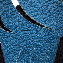 将图像加载到图库查看器中,HERMES Petit H Bag Charm Soft Cream Caramel/Blue Outremer Epsom Togo Leather
