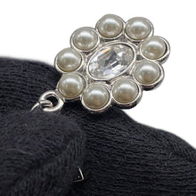 Load image into Gallery viewer, CHANEL CC Logo Pearl Earrings SilverABB141 Metal Rhinestone Faux Pearl