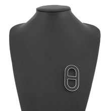 将图像加载到图库查看器中,HERMES Chaine d'Ancre Brooch Black Epsom Metal