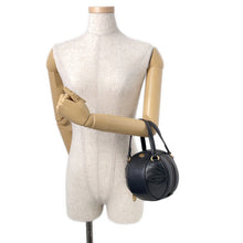 Load image into Gallery viewer, GUCCI GG Logo Basketball Shape 2-Way Shoulder Bag Black/Beige547855 Leather