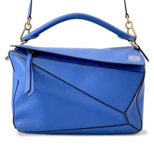 Load image into Gallery viewer, LOEWE Puzzle bag Blue Leather Size Medium